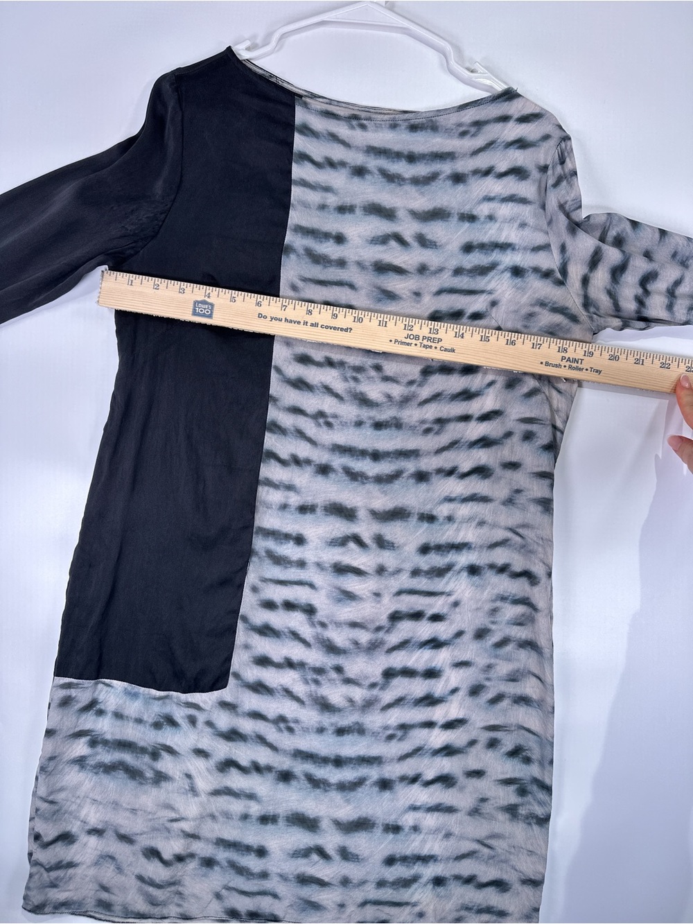 Animale Dress Long Sleeve Zipper Cuff Silk Colorblock Black Gray Med - Picture 9 of 9